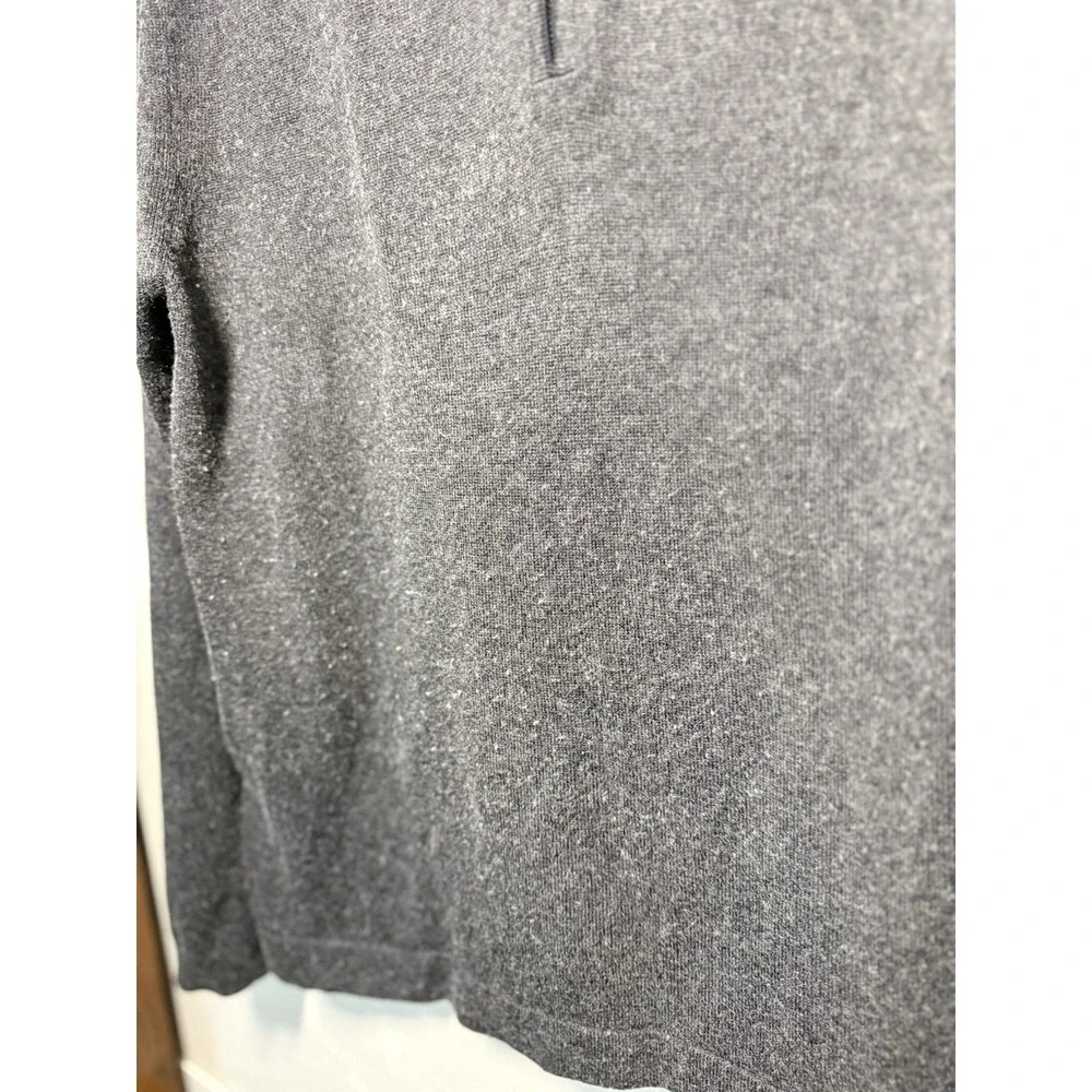 Banana Republic 1/4 Zip Pullover Sweater Men's L Gray Knit Silk Cashmere Blend